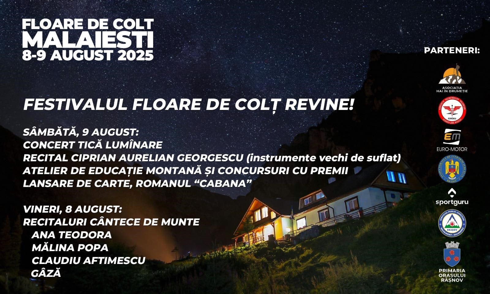 Primăria Orașului Râșnov : Festivalul Floare de Colț revine la Mălăiești!