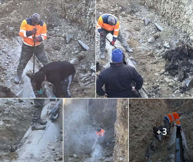 Primăria Orașului Râșnov : După mai bine de o săptămână de muncă și încercări, am reușit, în sfârșit, să desfudăm colectorul de apă menajeră al orașului Râșnov 